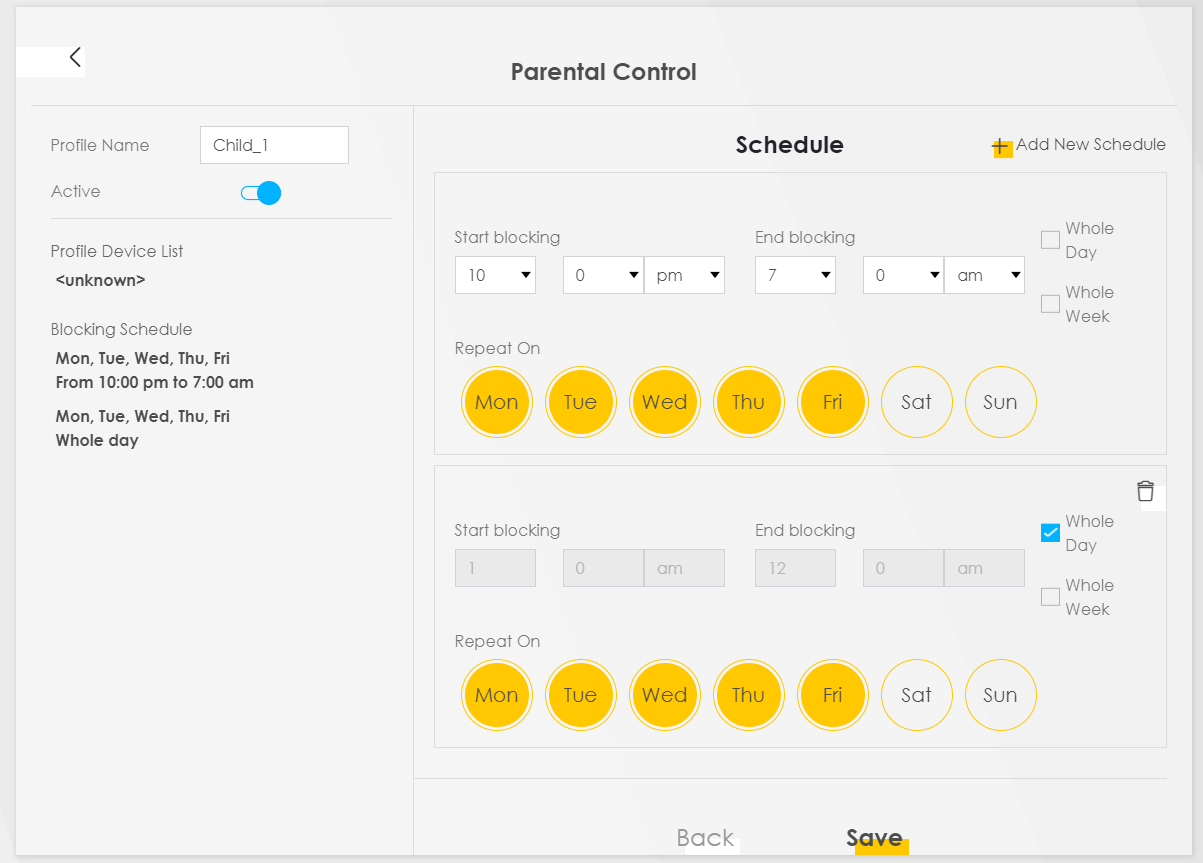 Configuración del módem Zyxel: Controles parentales 3