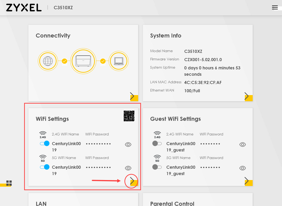 Opciones de Configuración de WiFi en el C3510XZ