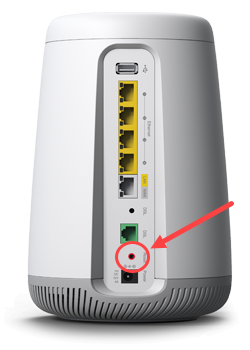 Rear view of C4000 showing reset button