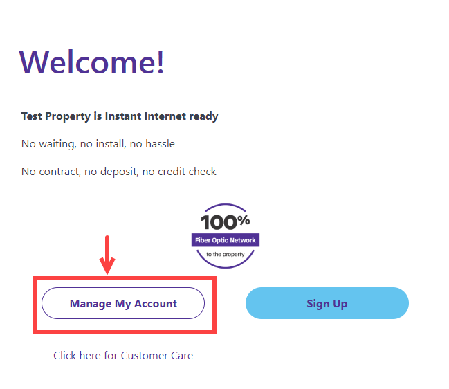 "Manage My Account" de Instant WiFi