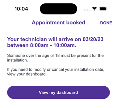 Reschedule appointment - appointment booked