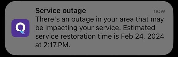 Push notification from mobile app - outage alert