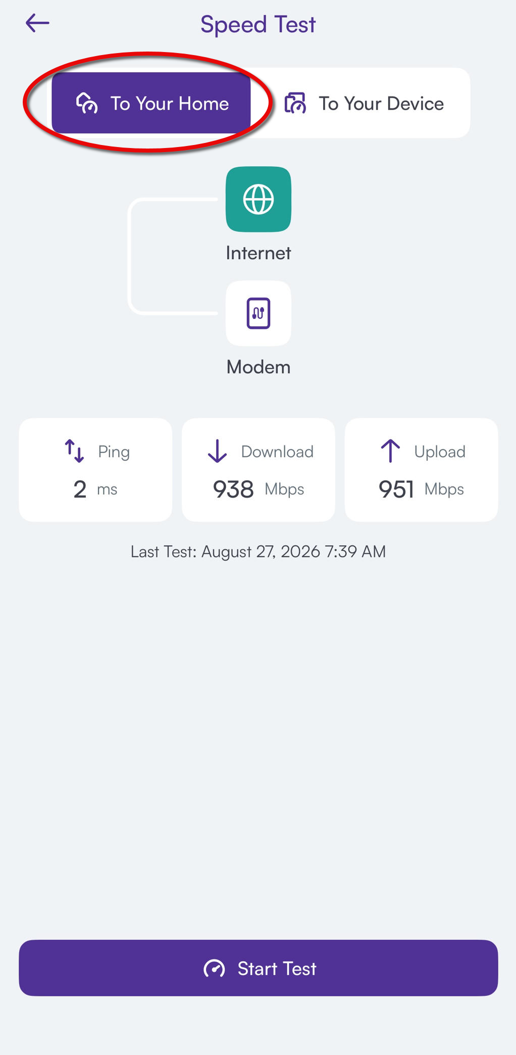 App screenshot, speed to your home screen
