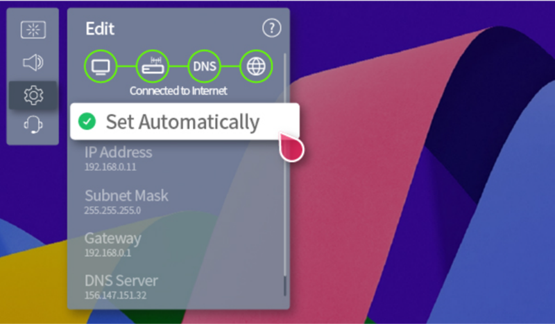 LG TV screenshot - edit wired connection - set automatically