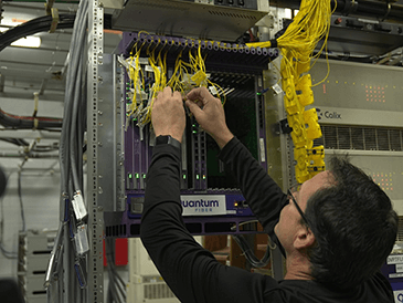 Technician Installing Wiring