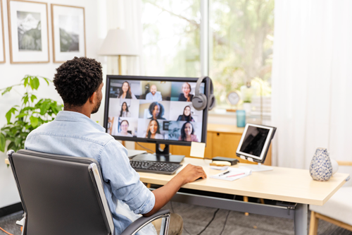 Man working from home with unlimited internet Man working from home with unlimited internet