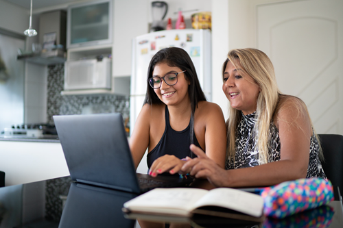 Student studying with unlimited internet Student studying with unlimited internet