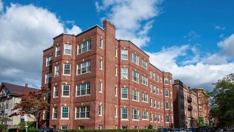 red brick apartment building