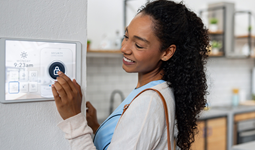 Woman using smart technology